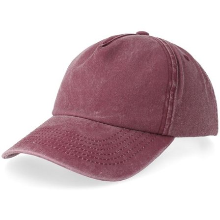 Equip - Röd adjustable Keps - Maroon Pigment Washed A-frame Golfer Adjustable @ Hatstore