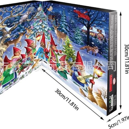 Jule-Nisse Adventskalender Blindboks | 24 Dagers Akryl Nisse Dekorert Adventskalender