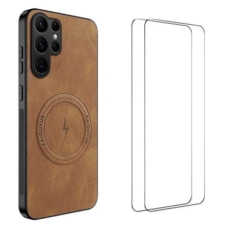 WANLONFENG Mobilskal till Samsung Galaxy S26 Ultra PC TPU SD Series - Brun