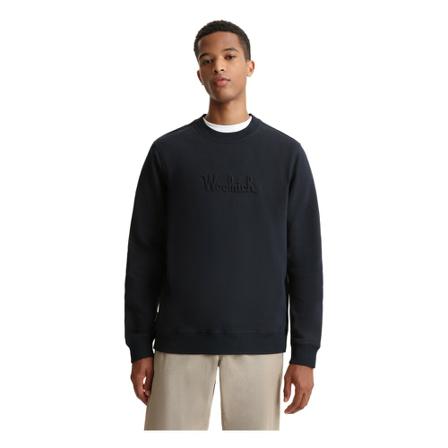 Woolrich, Blue Luxury Fleece Crewneck Sweatshirt Blauw, Heren, Maat:M