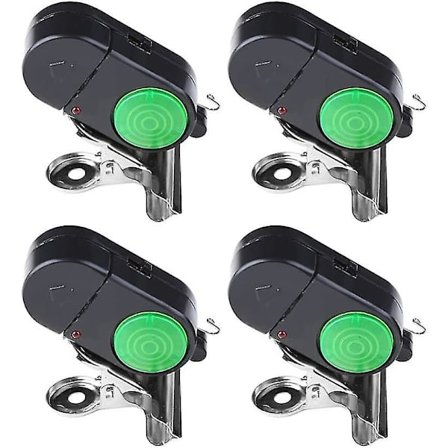 4 stk. Fiskealarm Bidindikator Lyd LED Fiskealarm Vandafvisende Batteridrevet Klips-på