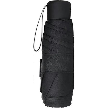 Reseparaply, Bärbart Kompakt Hopfällbart Paraply, Litet Lättviktigt Vattentätt Paraply, Regn- och Solparaply (Svart)