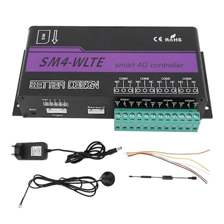 4G 4-kanavainen etäkytkinohjain APP WEB SMS -releohjauslaatikko lämpötilan, kosteuden ja sähkökatkoksen hälytykseen