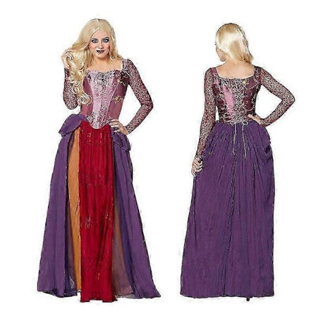 Dam Pocus Hocus Galen Häxa Utklädnad Cosplay Vuxen Sarah Halloween Kostym _b