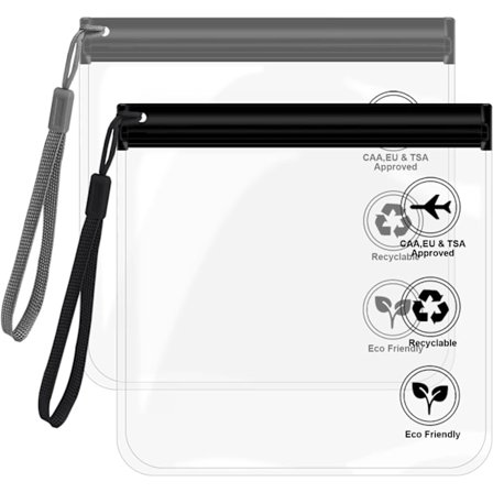 Gennemsigtige Rejse Toilet Tasker, Lufthavn Sikkerheds Væske Tasker, Rejse Tasker til Toiletartikler 20x20cm TSA Godkendt, Rejse Tilbehør Makeup 