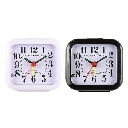 Praktisk vækkeur med lydløs gang og lysende visere_jar