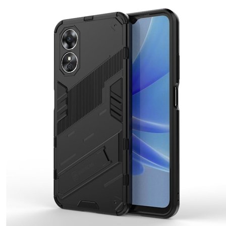 Stødsikkert moderne Oppo A17 hybridcover - Sort