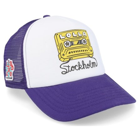 Hatstore - Lilla trucker Caps - Lollapalooza Stockholm Mix Tape Foam Purple/white Trucker @ Hatstore
