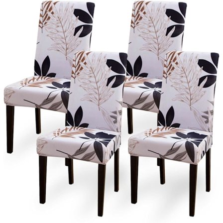 Stoltrekk, Stretch Spisestoltrekk 4 Stykker, Avtagbart Vaskbart Dekorasjonstrekk for Stol Stoler Beskytter