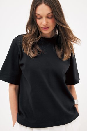 NA-KD Oversized Heavy T-Shirt - T-shirts - Sort - XL