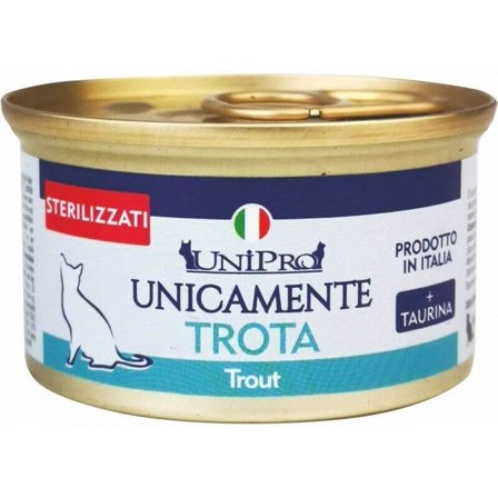 Unipro Unicamente Trota Cibo Umido Gatti Adulti Sterilizzati