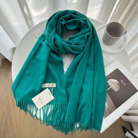 Enfärgad cashmere scarf sjal dam vinter exklusiv mångsidig 250g höst och vinter ny varm scarf