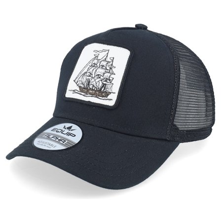 Iconic - Černá trucker Kšiltovka - Old Ship Patch Black Trucker @ Hatstore