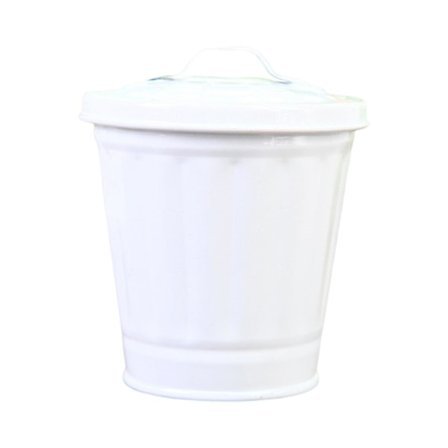 Skrivbords papperskorg stor kapacitet med lock, hinkform, rostfritt, läckagesäker, belagd förvaring av sopor (FMY)