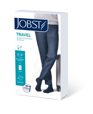 Jobst Travel klasse 1 knestrømpe sort str 1 (37/38) 1 par