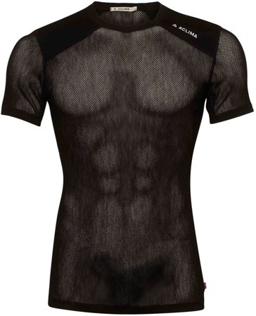 Aclima WoolNet Light T-Shirt lyhythihainen verkkoaluspaita, musta - Työmatkapyöräily