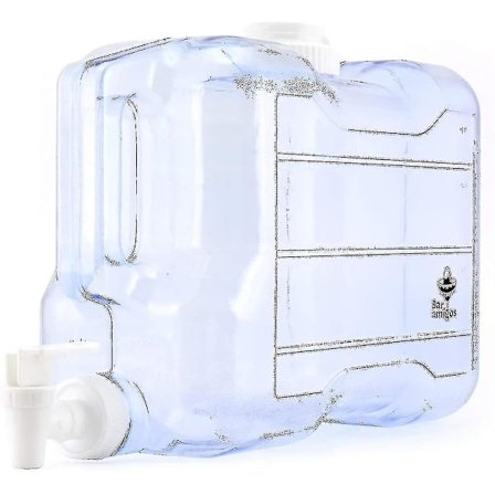 5,5 L Vandbeholder Hane Skrivebordsdispenser - Af Bar Amigos Plastik Petg Køleskab Drikkebeholder Væske Drik Genopfyldbar Hylde Hane Perfekt Til 