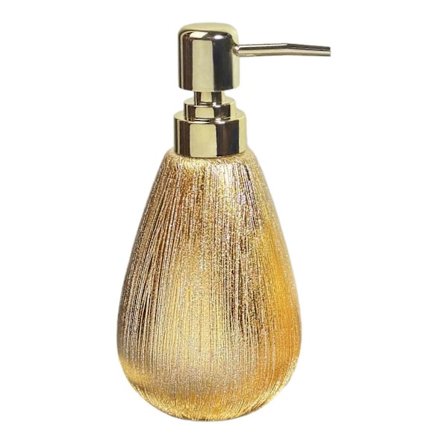 Luksuriøs såpedispenser i gull til badet, børstet gull keramisk håndsårdispenser til kjøkkenet, dråpeformede såpepumpeflasker