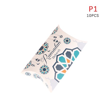 10 st EID Mubarak kudde form godis lådor Ramadan Kareem dekor 1