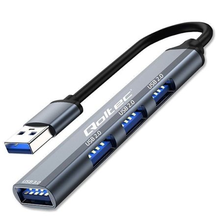 Hub Qoltec - 53793 - USB-adapter HUB USB 3.0 4 i 1 | USB 3.0 | 3x USB 2.0