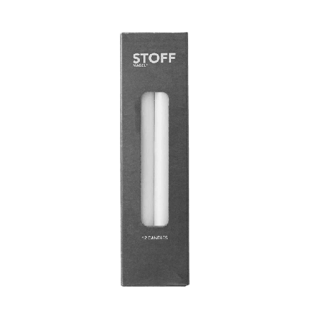 STOFF Nagel Ljus Stoff, 12-pack & ljusstakar Vit 18X1,3CM