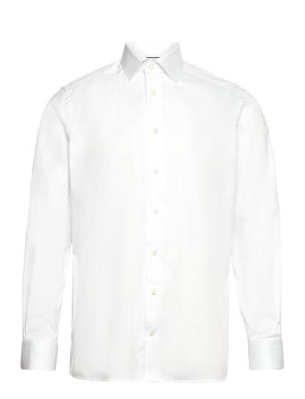 Men's Shirt: Business Twill Stretch Paita Bisnes Valkoinen Eton