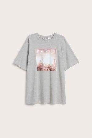 Kappahl | T-shirt oversize | Szary melanż