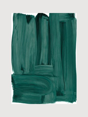 Abstrakt poster med målning av penseldrag i grönt | Kunstary.com, 40x50 cm
