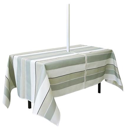 Terrasse gårdhave udendørs dug regntæt og olietæt lynlås dug med paraplyhul (stribet rektangel 150*213CM)