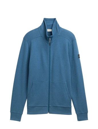 Structured Stand-Up Sweat Jacket Blue Tom Tailor