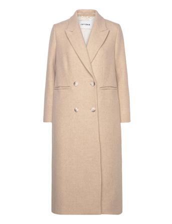 Double Breasted Boxy Coat IVY OAK Beige