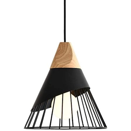 Vintage takpendel i trä och metall, badmintonformad