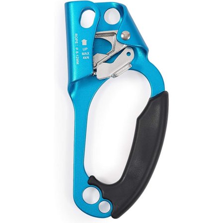 Højrehånds ascender - Robust klatreudstyr med ergonomisk gummihåndtag og stålkam - bedst til brug med 8-12 mm reb