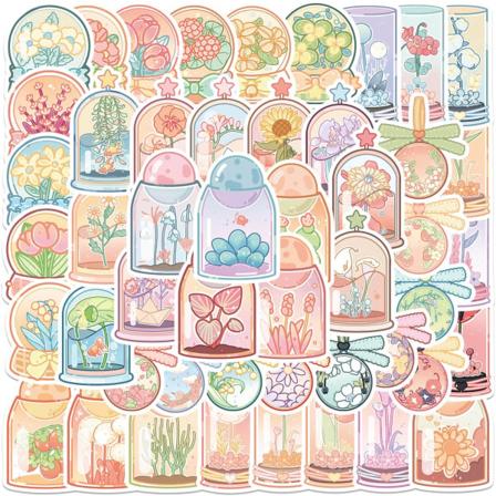 50 stk. Kawaii-klistermærker, æstetiske klistermærker i sæt Blomma