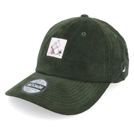 Moomin - Groen unconstructed Cap - "Hug Olive Cord Dad Cap " @ Hatstore