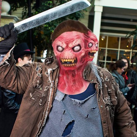 Halloween Dekorationer Halloween Skräck Alien Dubbelhuvud Mask Screamer Djävul Mask