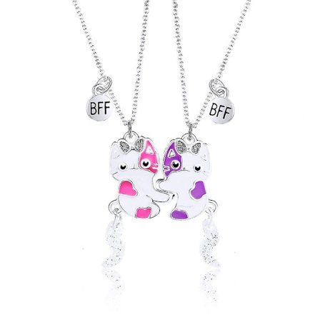 1 par Beste Venner Kattehalskjede Magnetisk Matchende Vennskapsanheng Gave til Jenter