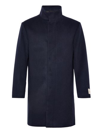 Ls Wool Blend Car Coat Navy Calvin Klein