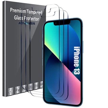 Skärmskydd - Advansia - Härdat glas - iPhone 13 - Reptålig - Fallskydd