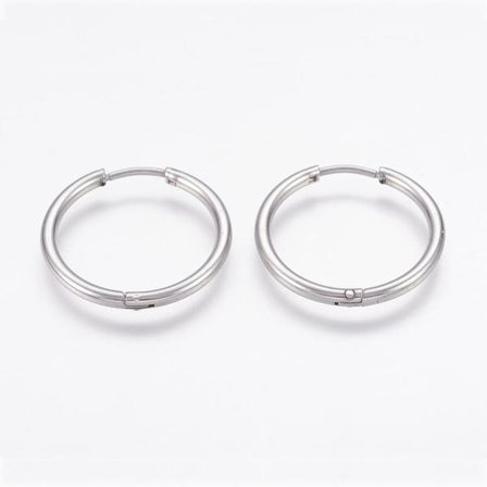 1Par 12 mm Hoops örhängen i IP Pläterad 316L kirurgiskt stål