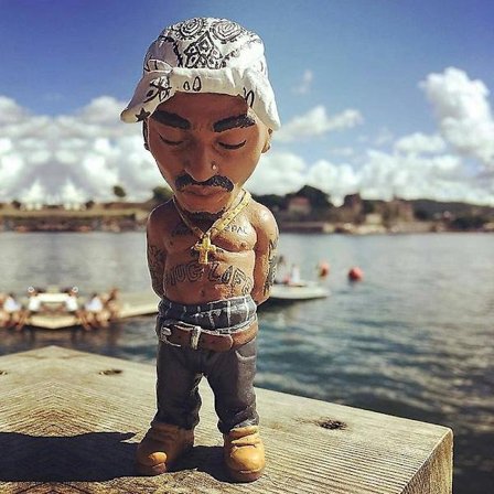 Tupac Rapper Figur Hip Hop Stjärna Guy 2 Pac Snoop Dogg Figurine Leksak Cool Saker Figurer Samling Modell Kreativ Dockstaty Present db
