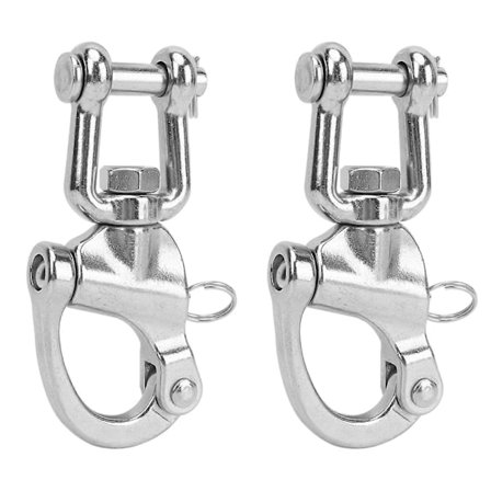 2 STK Snap Sjakkel 316 Rustfritt Stål Hurtigutløser Høy Styrke Universal for Seilbåt Rigging 128mm