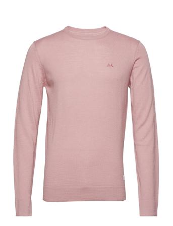 Merino Knit O-Neck Neulepaita Pyöreä Kaula-aukko Vaaleanpunainen Lindbergh