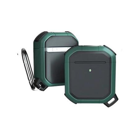 Stöttåligt Skal Airpods 1/2 Med Karbinhake - Grön Grön