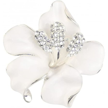 Elegant Brosch i Form av Blommor och Kristall 29,8g