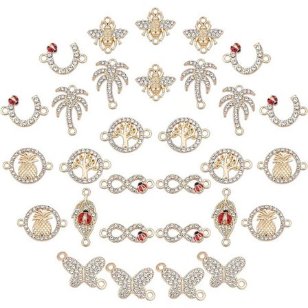 48 stk Rhinestone Koblingsledd Charms Lenker Charm