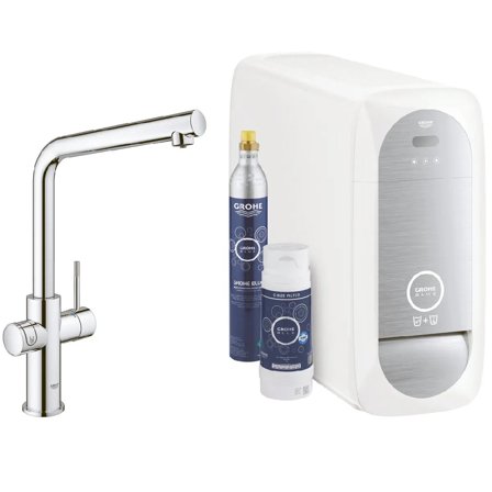 Depuratore acqua Grohe Blue Home set miscelatore lavello cucina + filtro e frigo