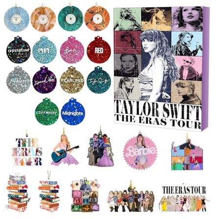 Taylor-Swift Adventtikalenteri 2023 Joululoma Syntymäpäivälaskentakalenteri 24 kappaleella lapsille aikuisille faneille, lasten lahja (A)