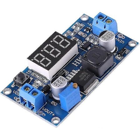 DC-DC Boost Modul, Ström Step Up Converter Regulator Spänningsomvandlare Med Digital Voltmeter (1st, Blå) -Z