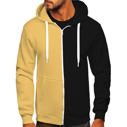 Män Full Zip Splits Med Fickor Hoodies Dragsko Ytterkläder
